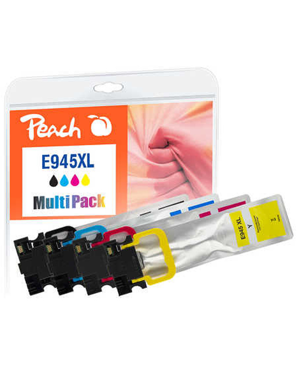 Peach PI200-796 cartouche d'encre 4 pièce(s) Compatible Rendement élevé (XL) Noir, Cyan, Magenta, Jaune