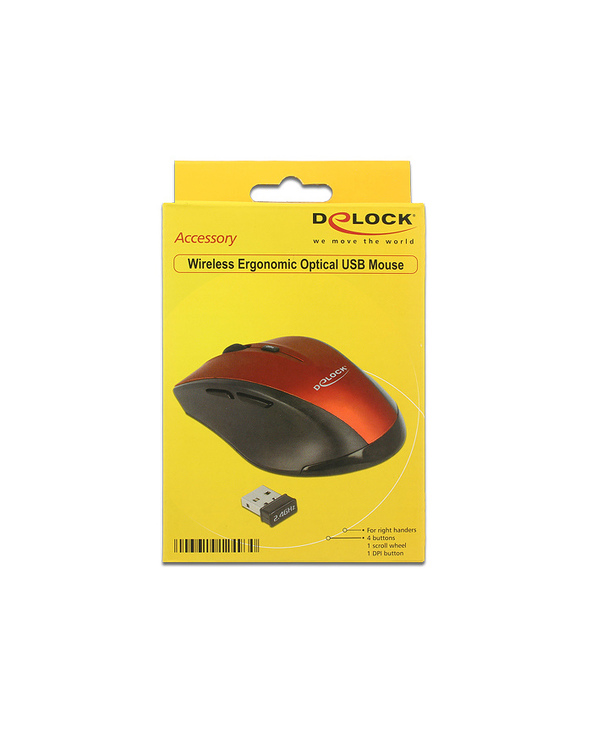 DeLOCK 12493 souris Droitier RF sans fil Optique 1600 DPI