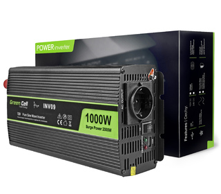 Green Cell INV09 adaptateur de puissance & onduleur Auto 1000 W Noir