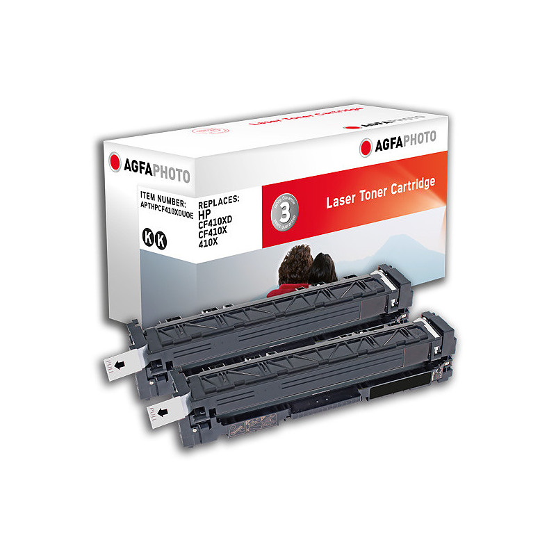 AgfaPhoto APTHPCF410XDUOE Cartouche de toner 2 pièce(s) Compatible Noir