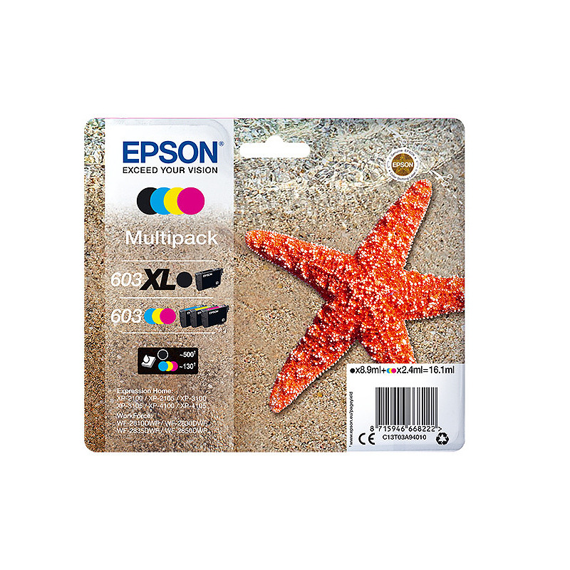 Epson Multipack 4-couleurs 603 XL Noir/Std. CMY
