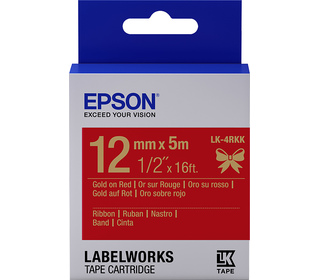 Epson Ruban satin pour étiqueteuse LK-4RKK Or/Rouge 12 mm (5 m)