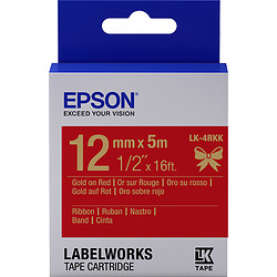 Epson Ruban satin pour étiqueteuse LK-4RKK Or/Rouge 12 mm (5 m)