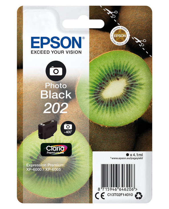 Epson Kiwi Singlepack Photo Black 202 Claria Premium Ink