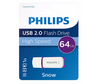 Philips FM64FD70B lecteur USB flash 64 Go USB Type-A 2.0 Violet, Blanc