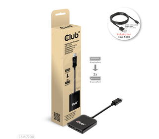 CLUB3D CSV-7200 répartiteur vidéo DisplayPort 2x DisplayPort
