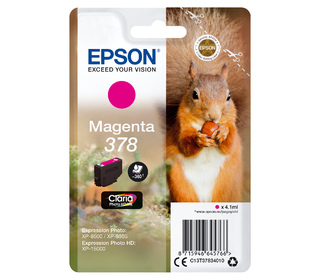 Epson Squirrel Singlepack Magenta 378 Claria Photo HD Ink