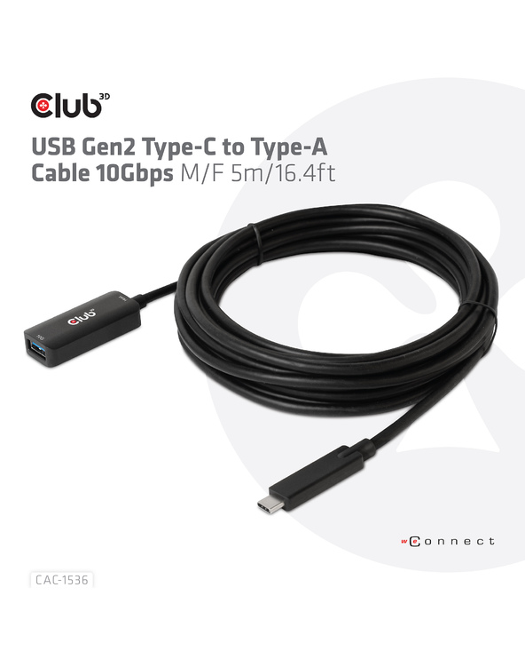 CLUB3D CAC-1536 câble USB 5 m USB4 Gen 3x2 USB C USB A