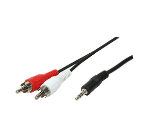 LogiLink 1x3.5mm - 2xRCA, 1.5m câble audio 1,5 m 3,5mm Noir