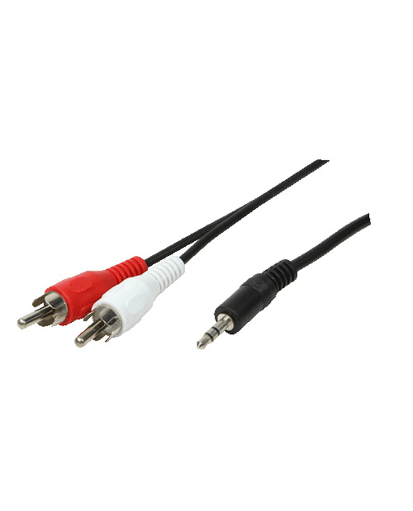 LogiLink 1x3.5mm - 2xRCA, 1.5m câble audio 1,5 m 3,5mm Noir
