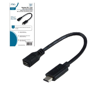 MCL USB31-CM/2HBFCEZ câble USB 0,17 m USB 3.2 Gen 1 (3.1 Gen 1) USB C Micro-USB B Noir