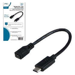 MCL USB31-CM/2HBFCEZ câble USB 0,17 m USB 3.2 Gen 1 (3.1 Gen 1) USB C Micro-USB B Noir