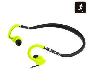 NGS Yellow Cougar Casque Avec fil Crochets auriculaires, Ecouteurs Sports Noir, Jaune