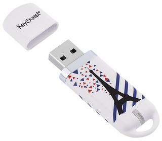 KeyOuest KO004555 lecteur USB flash 16 Go USB Type-A 2.0 Noir, Bleu, Rouge, Blanc