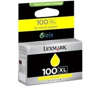 Lexmark 100XL Yellow High Yield Return Program Ink Cartridge cartouche d'encre Original Jaune