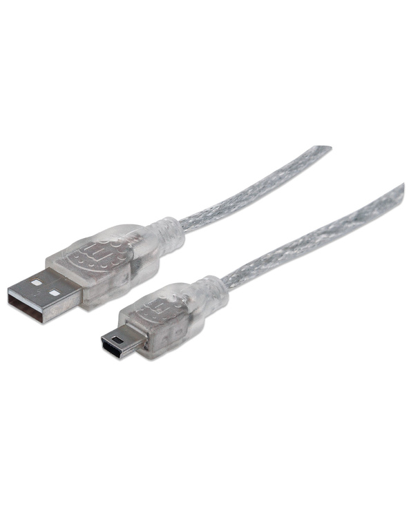 Manhattan 1.8m USB Cable câble USB 1,8 m USB 2.0 USB A Mini-USB B Argent