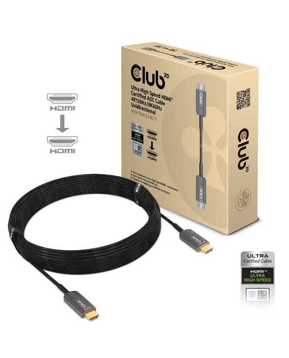 CLUB3D CAC-1376 câble HDMI 10 m HDMI Type A (Standard) Noir