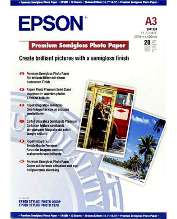 Epson Pap Photo Premium Semi Glacé A3 (20f./251g)