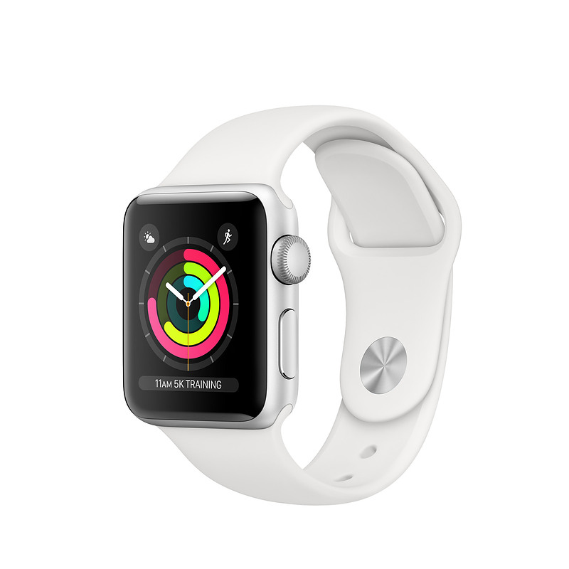 Apple Watch Series 3 38 mm OLED Argent GPS (satellite)