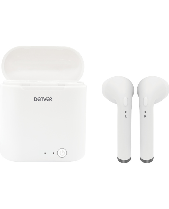 Denver TWQ-40 écouteur/casque Sans fil Ecouteurs Appels/Musique Micro-USB Bluetooth Blanc