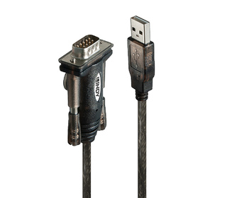 Lindy 42855 câble Série Gris, Transparent 1,5 m USB Type-A DB-9