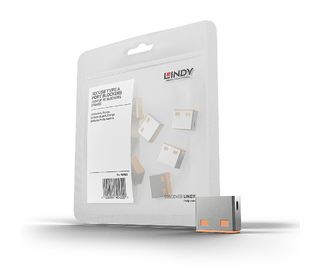 Lindy 40463 bloqueur de port Port blocker USB Type-A Orange Acrylonitrile-Butadiène-Styrène (ABS) 10 pièce(s)