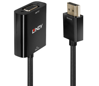 Lindy 38291 câble vidéo et adaptateur 0,1 m HDMI Type A (Standard) VGA (D-Sub) Noir