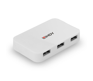 Lindy 43143 hub & concentrateur USB 3.2 Gen 1 (3.1 Gen 1) Type-A 5000 Mbit/s Blanc