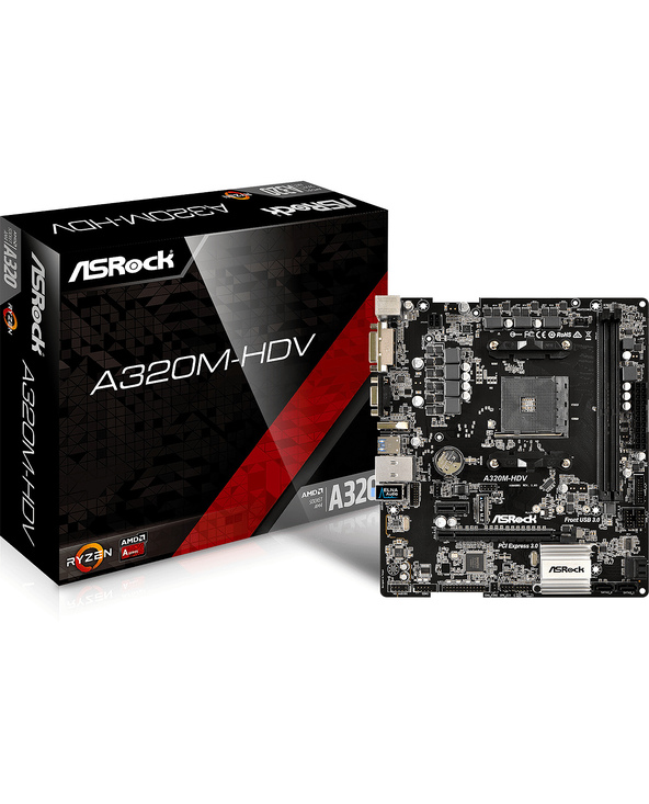 Asrock A320M-HDV AMD A320 Emplacement AM4 micro ATX