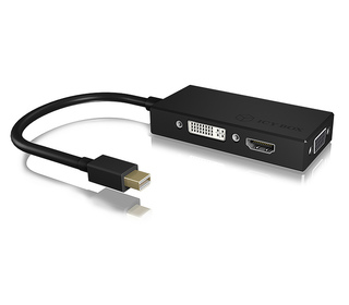 ICY BOX IB-AC1032 câble vidéo et adaptateur Mini DisplayPort DVI-D + VGA (D-Sub) + HDMI Noir