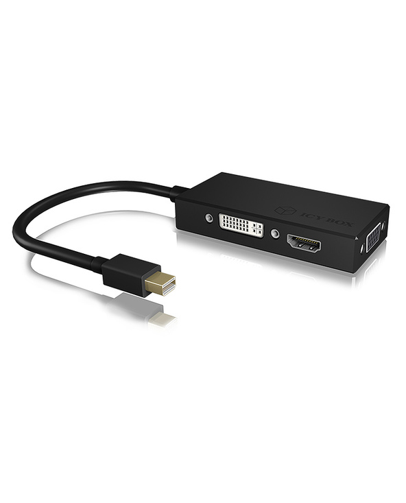 ICY BOX IB-AC1032 câble vidéo et adaptateur Mini DisplayPort DVI-D + VGA (D-Sub) + HDMI Noir
