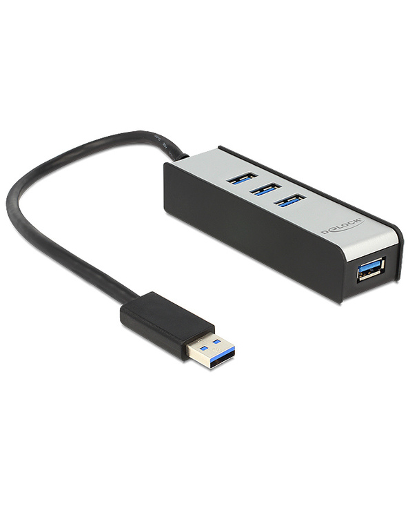 DeLOCK 62534 hub & concentrateur 5000 Mbit/s Noir, Argent