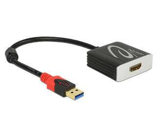 DeLOCK 62736 câble vidéo et adaptateur 0,2 m USB Type-A HDMI Noir