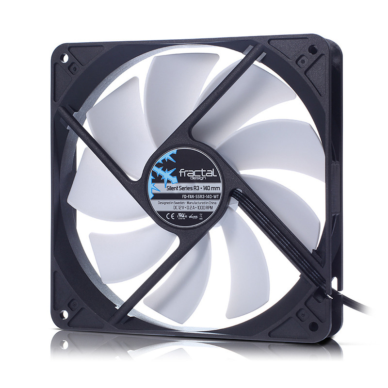 Fractal Design Silent Series R3 140mm Boitier PC Ventilateur 14 cm Noir, Blanc