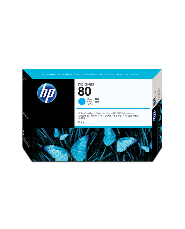 HP 80 175-ml Cyan DesignJet Ink Cartridge cartouche d'encre 1 pièce(s) Original