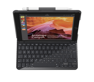 Logitech SLIM FOLIO with Integrated Bluetooth Keyboard for iPad (5th and 6th generation) Charbon, Noir QWERTZ Suisse