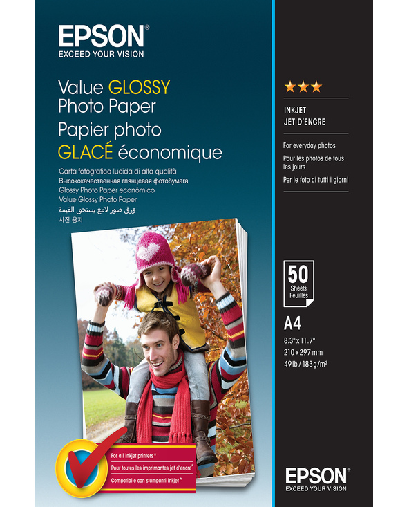 Epson Value Glossy Photo Paper - A4 - 50 Feuilles