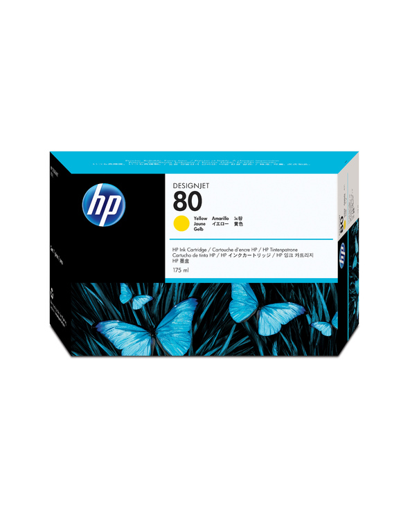 HP 80 175-ml Yellow DesignJet Ink Cartridge cartouche d'encre 1 pièce(s) Original Jaune