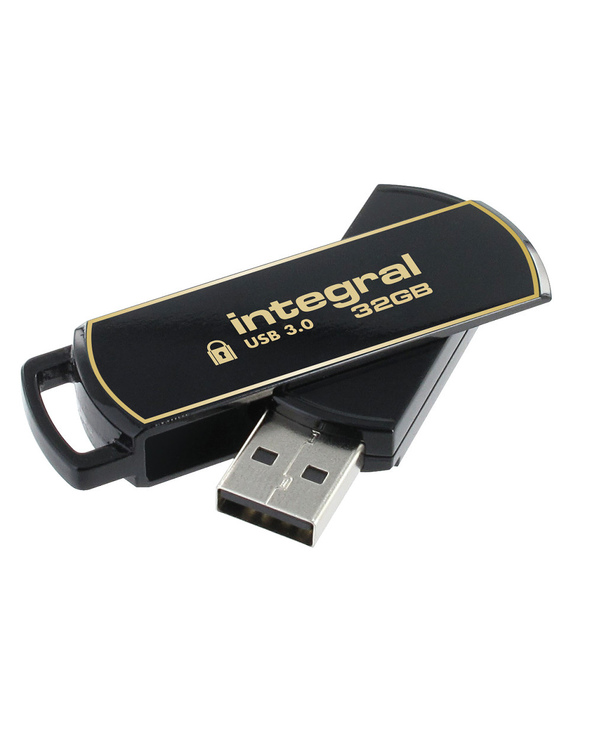 Integral 32GB Secure 360 Encrypted USB 3.0 lecteur USB flash 32 Go USB Type-A 3.2 Gen 1 (3.1 Gen 1) Noir, Or