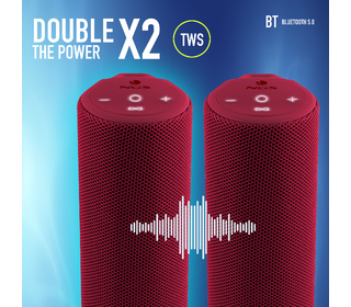 Haut-parleur Bluetooth 2 x 5 W rouge