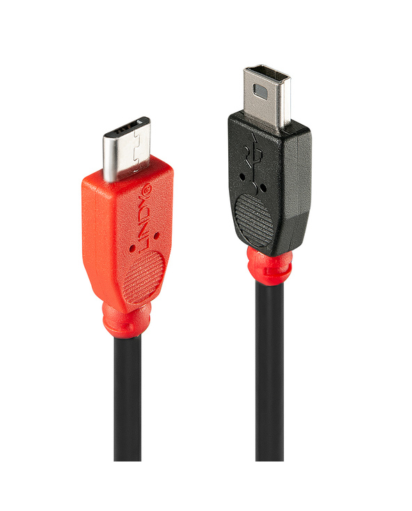 Lindy 31718 câble USB 1 m USB 2.0 Micro-USB B Mini-USB B Noir