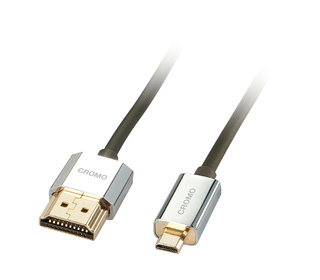 Lindy 41680 câble HDMI 0,5 m HDMI Type A (Standard) HDMI Type D (Micro) Noir, Argent
