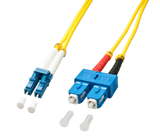 Lindy 47470 câble de fibre optique 1 m LC SC OS2 Jaune