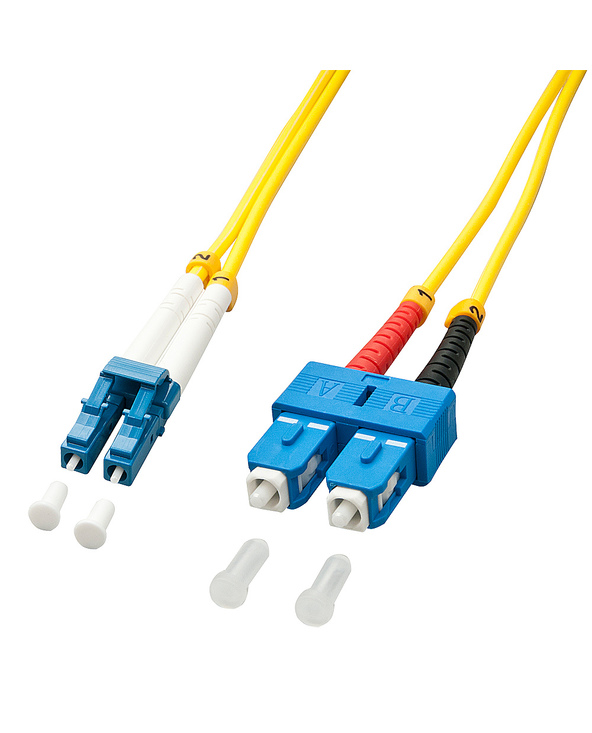 Lindy 47470 câble de fibre optique 1 m LC SC OS2 Jaune