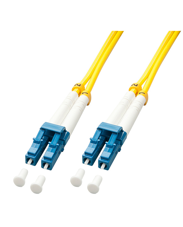 Lindy 47453 câble de fibre optique 5 m LC OS2 Bleu, Blanc, Jaune