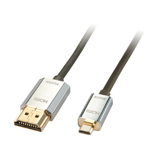 Lindy 41678 câble HDMI 3 m HDMI Type A (Standard) HDMI Type D (Micro) Noir, Chrome, Or