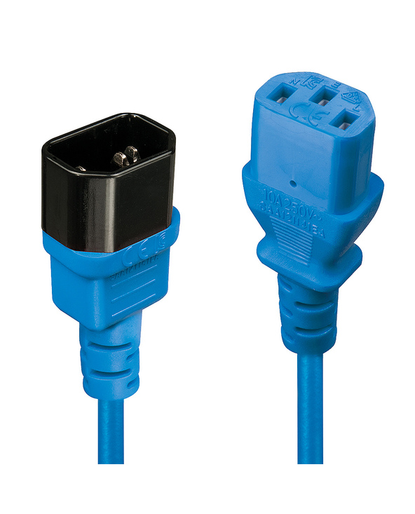 Lindy 30471 câble électrique Noir, Bleu 1 m Coupleur C14 Coupleur C13