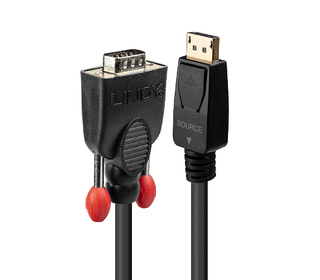 Lindy 41941 câble vidéo et adaptateur 1 m DisplayPort VGA (D-Sub) Noir