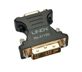 Lindy 41199 changeur de genre de câble VGA DVI-I Noir, Or
