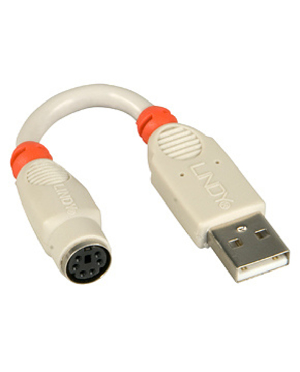 Lindy PS/2 - USB Adapter Cable câble PS/2 0,1 m 6-p Mini-DIN USB A Gris